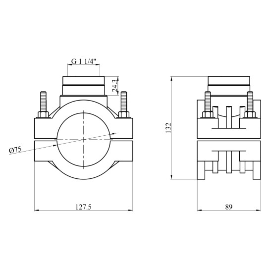 Додаткове фото - Врізка ПЕ STR 75х1 1/4"