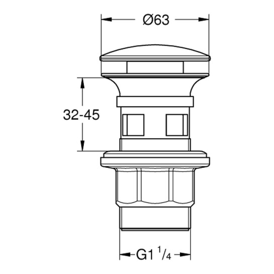 Додаткове фото - Донний клапан для раковин Grohe 1 1/4" з переливом 40824000