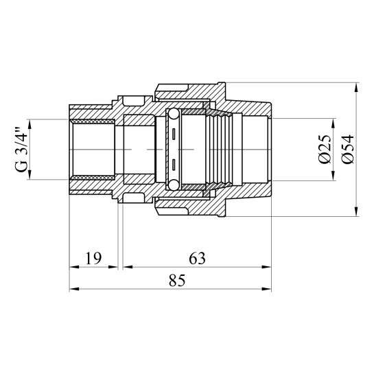 Додаткове фото - Муфта ПЕ STR 25х3/4" РВ