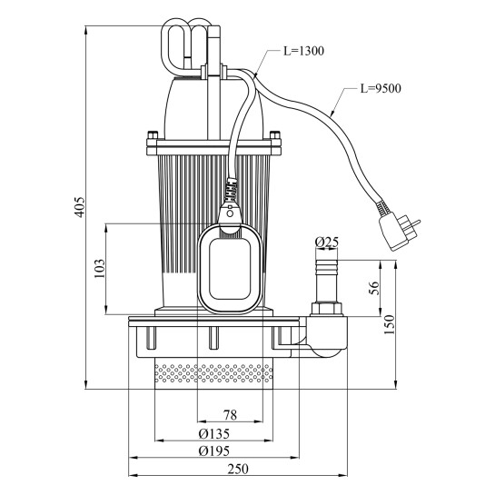 Додаткове фото - Насос дренажний Pumpman QDX1,5-32-0,75 кВт Hmax 33 м Qmax 7,2 куб.м 750 Вт