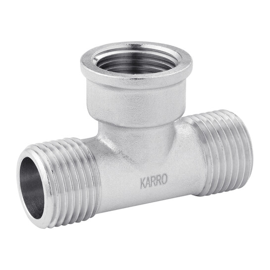 Трійники латунні Трійник Karro 1/2" ЗВЗ нікельований KR-3213