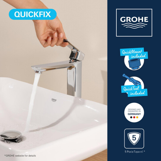 Додаткове фото - Змішувач для раковини Grohe QuickFix Dice XL-Size 1018920000