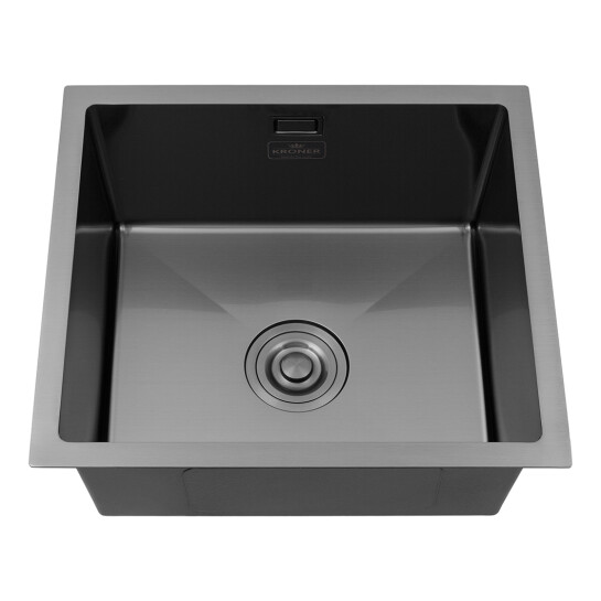 Додаткове фото - Кухонна мийка Kroner KRP Schwarze - 4843HM PVD (3.0/1.0 мм)