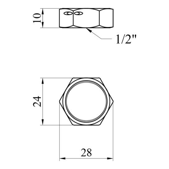 Додаткове фото - Заглушка під пломбу WaGa 1/2" В нержавіюча сталь 