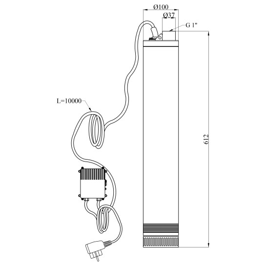 Додаткове фото - Насос глибинний Forwater 100SCM308-1.1 кВт з нижнім забором без поплавка