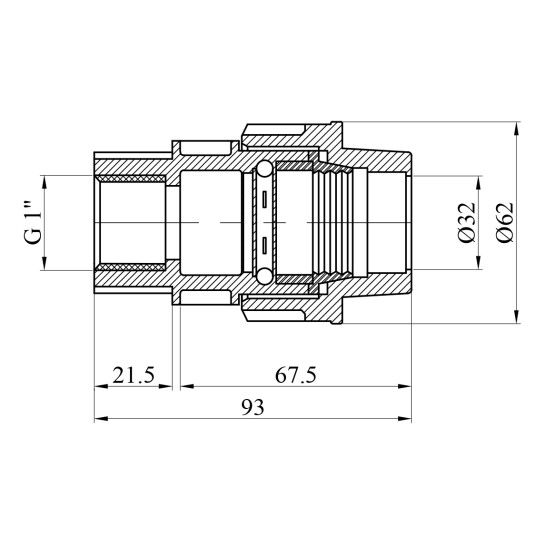 Додаткове фото - Муфта ПЕ STR 32х1" РВ