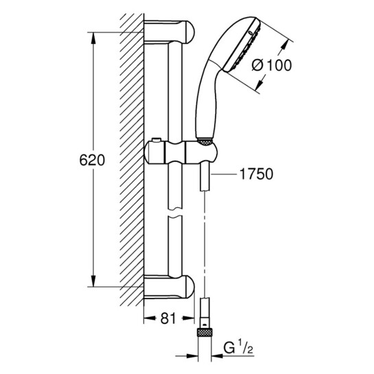Додаткове фото - Душовий гарнітур Grohe New Tempesta 100 27853001