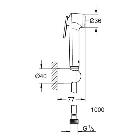 Додаткове фото - Набір для гігієнічного душу Grohe Tempesta-F Trigger Spray 30 26352000