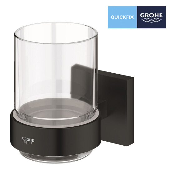 Додаткове фото - Склянка з тримачем для ванної кімнати Grohe QuickFix Start Cube 410972430