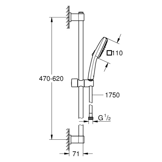 Додаткове фото - Душовий гарнітур Grohe QuickFix Vitalio Comfort 110 26398001
