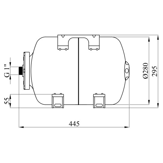Додаткове фото - Гідроакумулятор Pumpman горизонтальний 24 л полімерний фланець