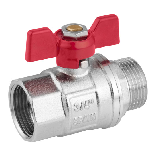 Додаткове фото - Кран кульовий Karro "Standart+" 3/4" ВЗ PN40 метелик, нікельований