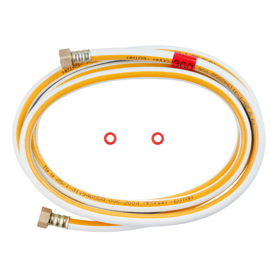 Головне фото - Шланг газовий Nikiforov 1/2" ВВ 300 см з латунними гайками ПВХ білий