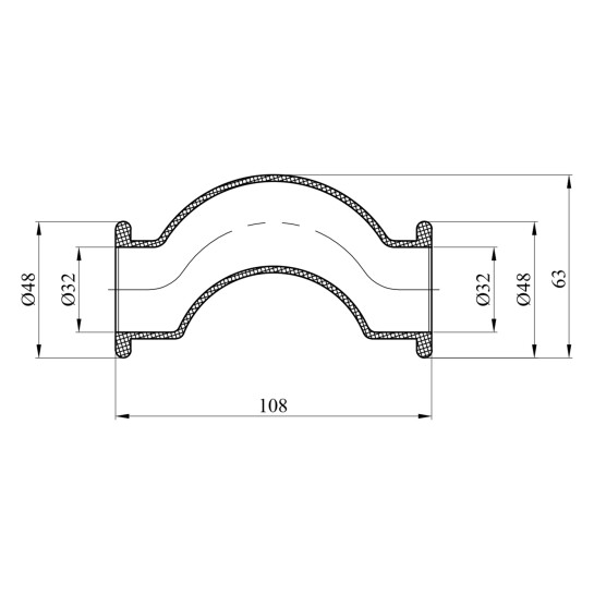 Додаткове фото - Обвод короткий PPR Rozma 32 мм