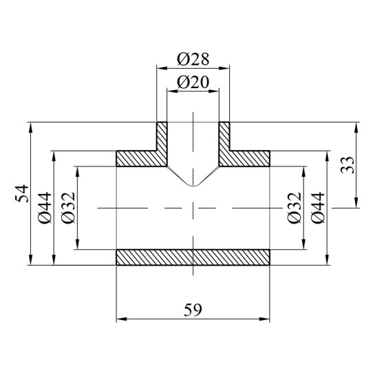 Додаткове фото - Трійник перехідний PPR GrandiTherm 32х20х32 мм