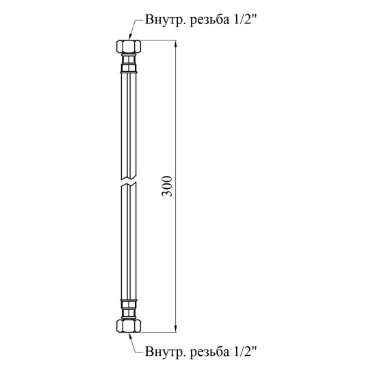 Додаткове фото - Шланг газовий Nikiforov 1/2" ВВ 30 см з металевими гайками ПВХ чорний