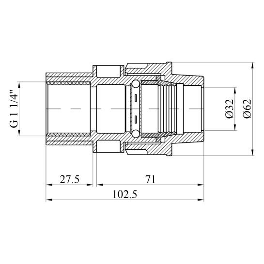 Додаткове фото - Муфта ПЕ STR 32х1 1/4" РВ