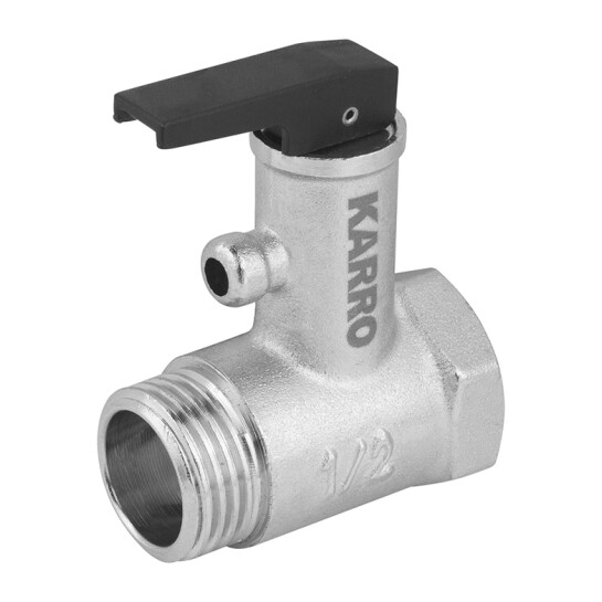 Клапани Запобіжний клапан для бойлера Karro 1/2" ВЗ нікельований KR-88143