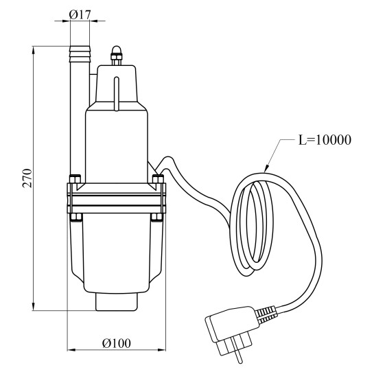 Додаткове фото - Насос вібраційний Agua XVM60 Hmax 72 м Qmax 18 л/хв P 250 Вт