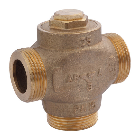 Клапани Трьохходовий клапан Karro (DN) 25, d=1 1/4" ЗЗЗ латунний KR-1134