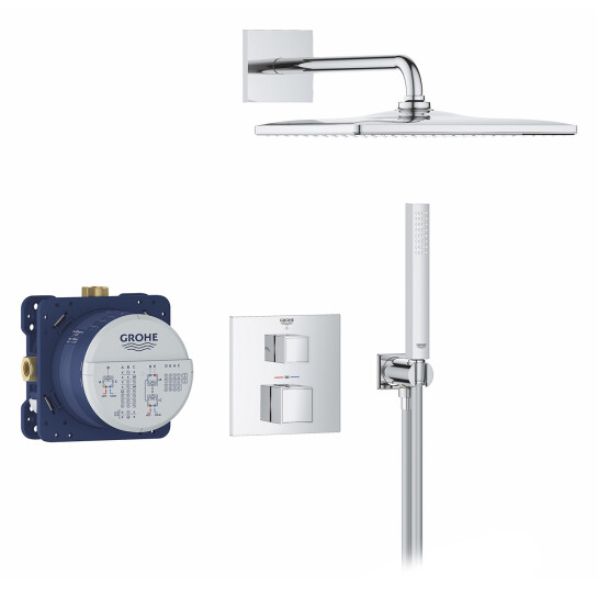 Додаткове фото - Душова система прихованого монтажу Grohe QuickFix Precision Cube Vitalio Rain Mono 310 Cube 34879000
