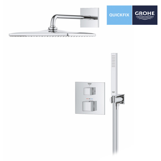 Додаткове фото - Душова система прихованого монтажу Grohe QuickFix Precision Cube Vitalio Rain Mono 310 Cube 34879000