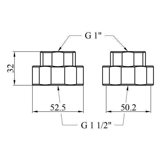 Додаткове фото - Комплект гайок для циркуляційного насоса Forwater 1 1/2"х1" (пара)