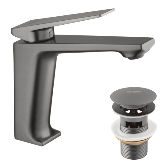 Головне фото - Змішувач для раковини Kroner KRP Ersel - GRP0111BV з донним клапаном