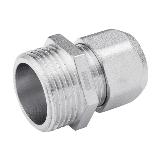 Муфти обтискні Муфта металопластикова Karro 16х3/4" РЗ нікельована KR-0510