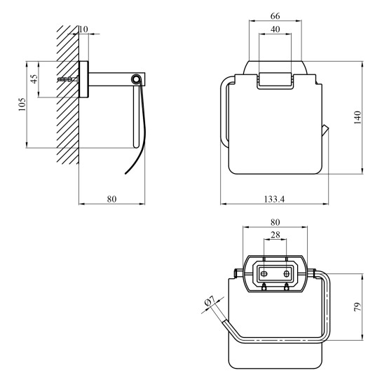 Додаткове фото - Тримач для туалетного паперу Kroner KRP Graz - C95607
