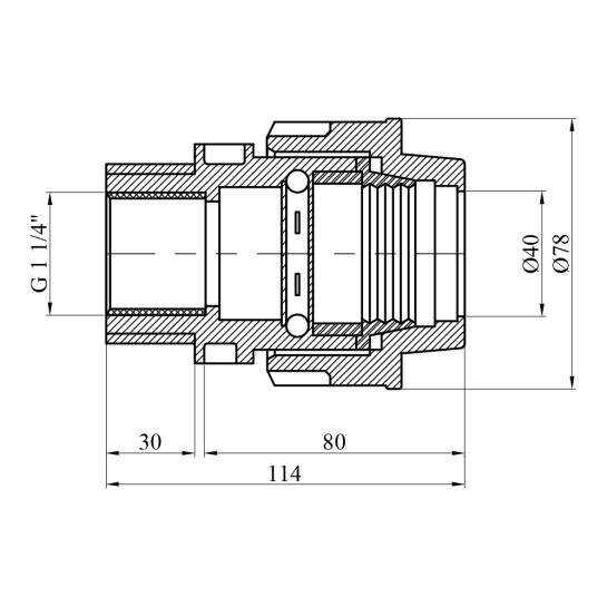 Додаткове фото - Муфта ПЕ STR 40х1 1/4" РВ