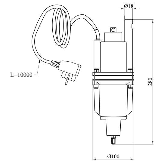 Додаткове фото - Насос вібраційний Agua XVM60-3 Hmax 72 м Qmax 25 л/хв P 350 Вт