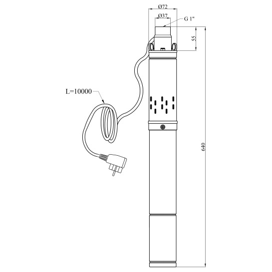 Додаткове фото - Насос глибинний Forwater 3S QGD1,2-50-0,37 кВт з вбудованим конденсатором