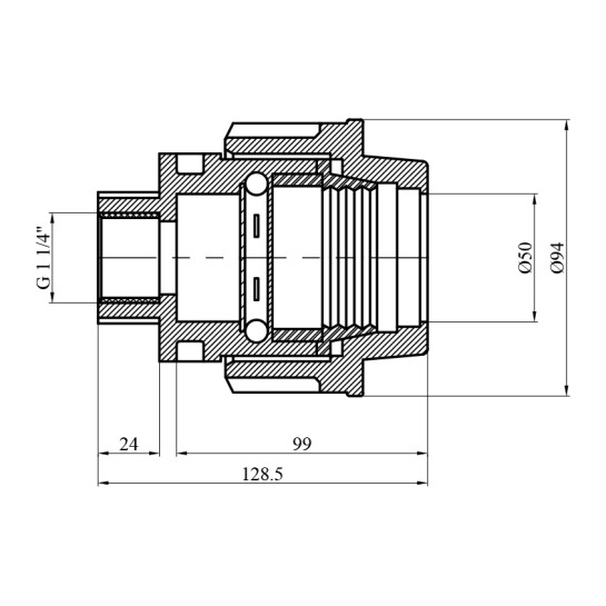 Додаткове фото - Муфта ПЕ STR 50х1 1/4" РВ