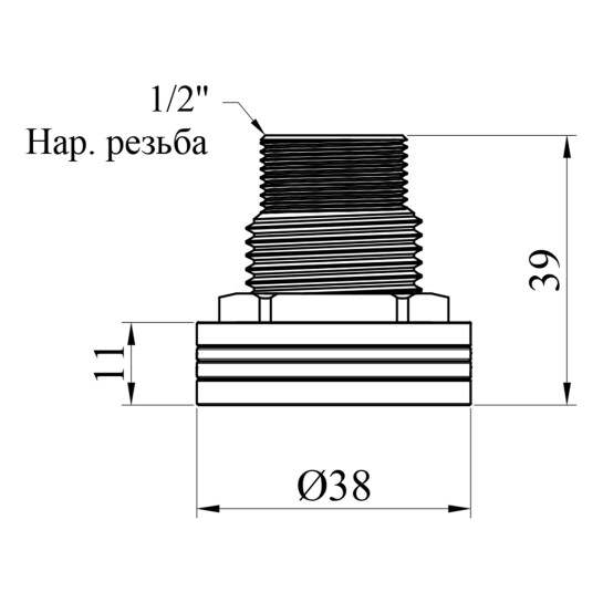 Додаткове фото - Врізка в бак LexLine 1/2" РЗ латунна УК4200-В