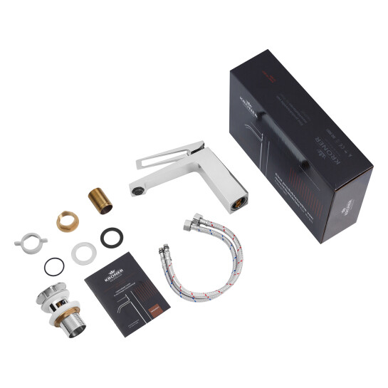 Додаткове фото - Змішувач для раковини Kroner KRP Ersel - C0110BV з донним клапаном