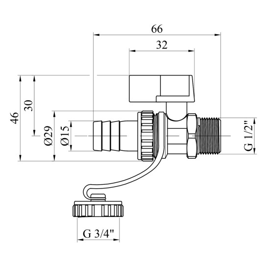Додаткове фото - Зливний кран Karro 1/2" РЗ нікельований KR-11074