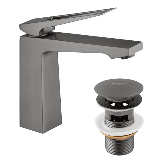 Головне фото - Змішувач для раковини Kroner KRP Ersel - GRP0110BV з донним клапаном