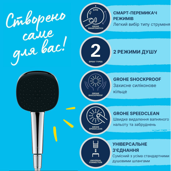 Додаткове фото - Душовий набір Grohe QuickFix Vitalio Comfort 110 26973001