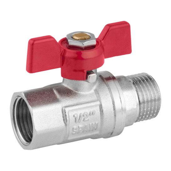 Додаткове фото - Кран кульовий Karro "Standart+" 1/2" ВЗ PN40 метелик, нікельований