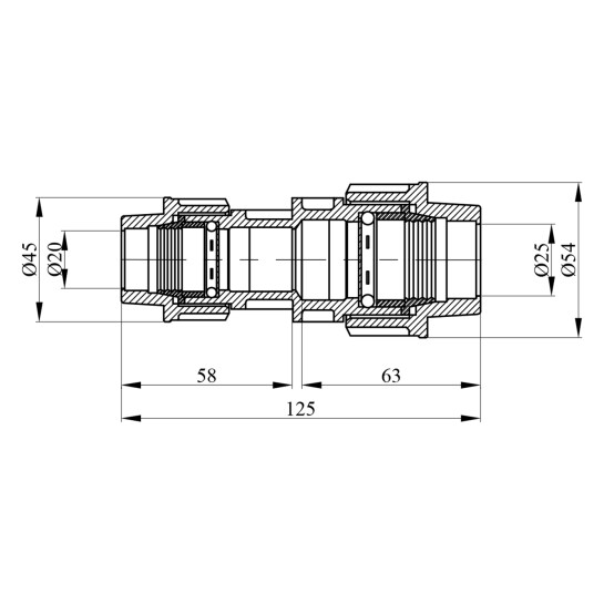 Додаткове фото - Муфта редукційна ПЕ SantehPlast 20х25 мм