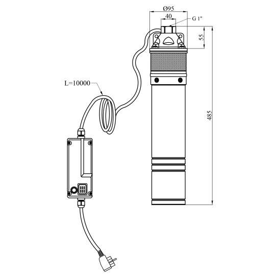Додаткове фото - Насос глибинний відцентровий 4SKM 100 Hmax 61 м Qmax 45 л/хв P 750 Вт з пультом