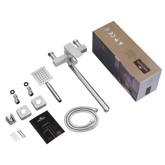 Додаткове фото - Змішувач для ванни Kroner KRP Edelstahl Kubus-ESG071