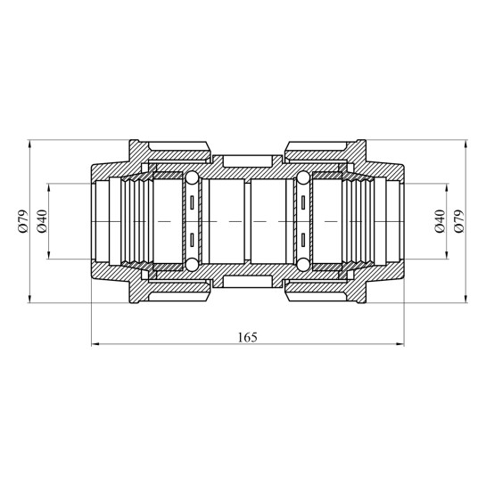 Додаткове фото - Муфта ПЕ SantehPlast 40х40 мм