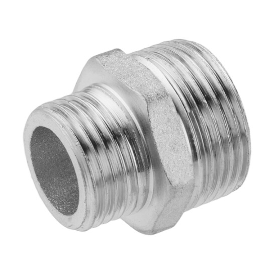 Додаткове фото - Ніпель перехідний посилений LexLine 1/2"х3/4" ЗЗ нікельований НК0511-Вн