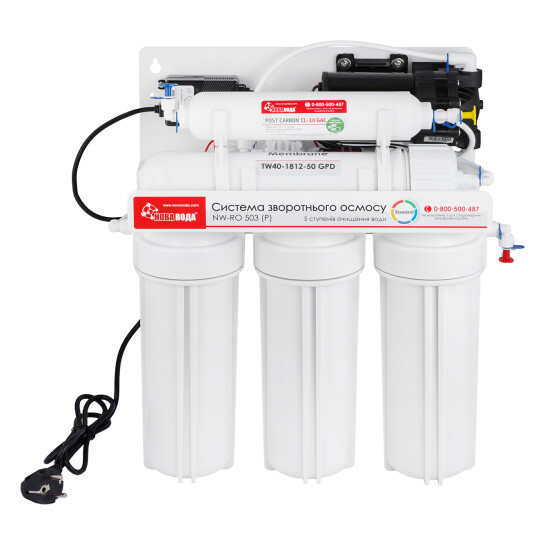 Додаткове фото - Система зворотного осмосу Нова Вода NW O-503-Pump (+ TDS) з помпою