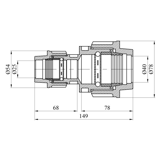 Додаткове фото - Муфта редукційна ПЕ SantehPlast 25х40 мм