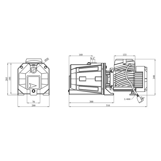 Додаткове фото - Насос поверхневий самовсмоктуючий Pumpman JET150 Нmax 60 м Qmax 6 куб.м 1100 Вт (чавун)