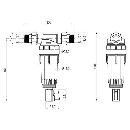 Додаткове фото - Фільтр магістральний в зборі Titan T-FH 1/2" холодний