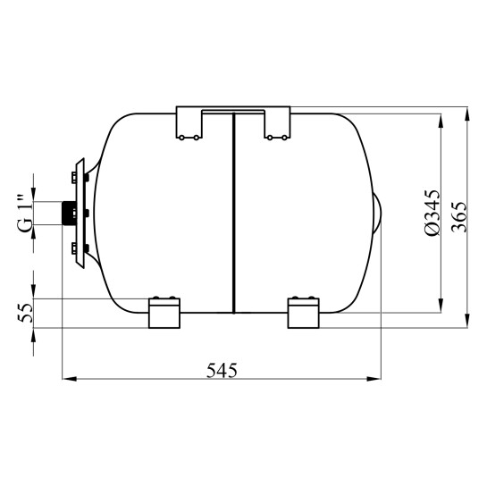 Додаткове фото - Гідроакумулятор Grandwater горизонтальний 50 л